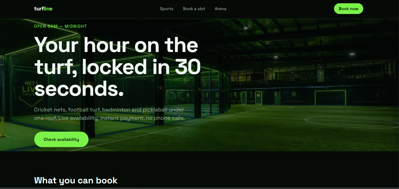 ⚽ Sports Turf & Courts Booking interface view 1