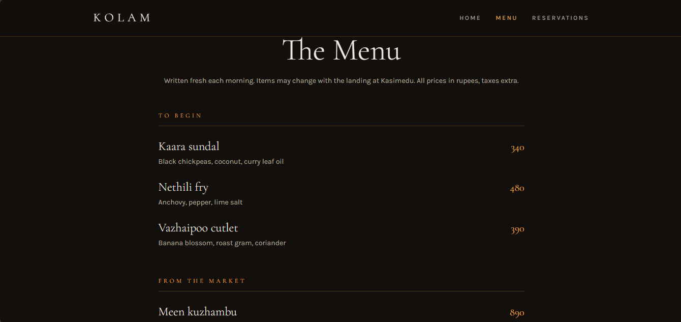 🍽️ Fine Dining Restaurant interface view 2