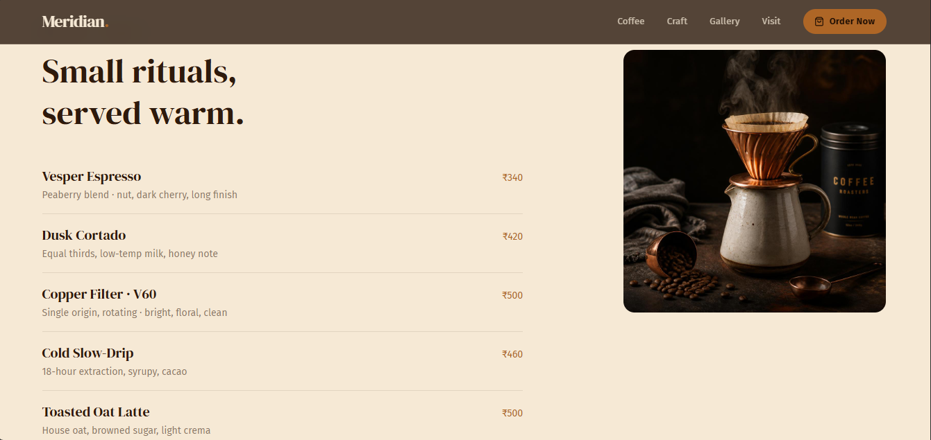 ☕ Coffee Shop / Roastery interface view 2