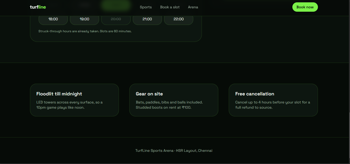 ⚽ Sports Turf & Courts Booking interface view 3
